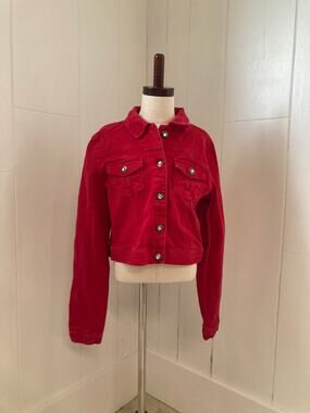 Cato Girls Red Denim Jacket, Size XL